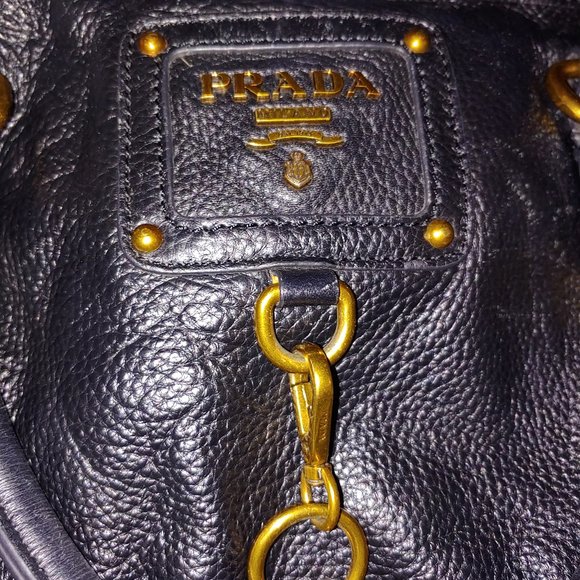 Prada Handbags - Nappa Stripes Black Leather handbag